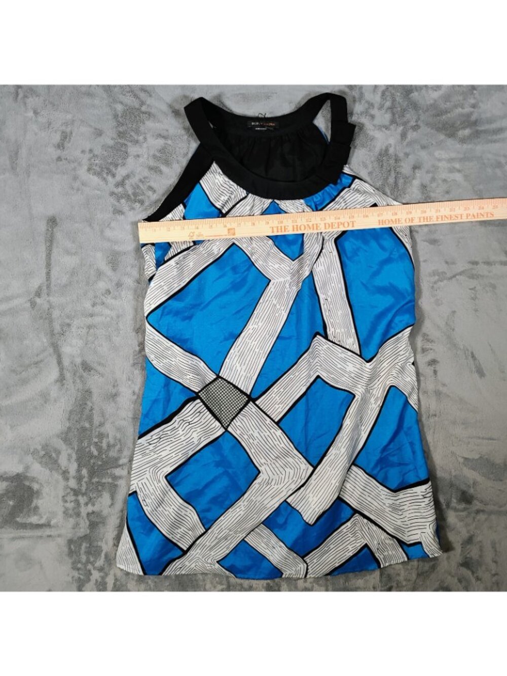 NWT BCBGMAXAZIRA Women's Blue White Sleeveless Shift Dress (Size Large) - Picture 6 of 16